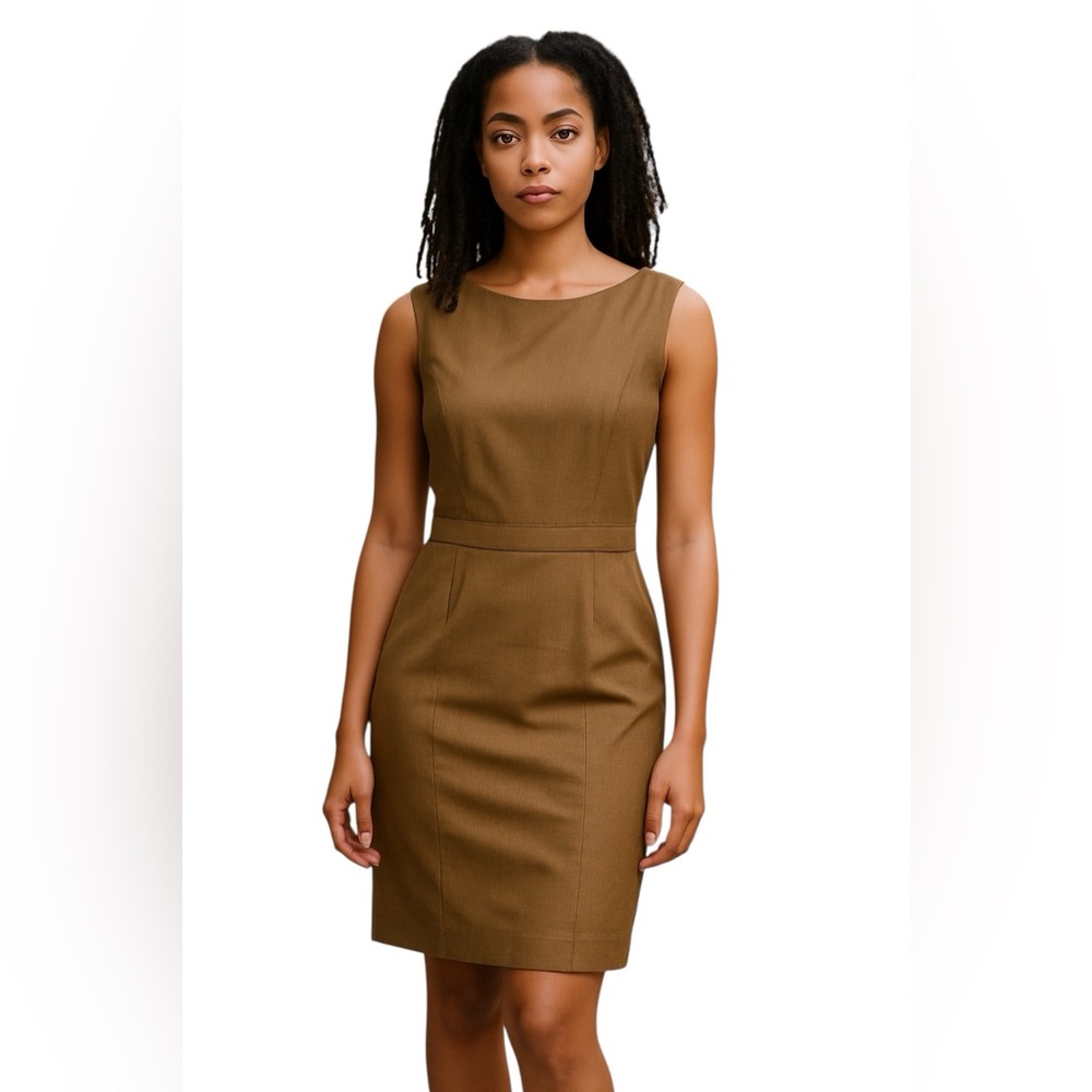 Ann Taylor (EUC) Brown Sleeveless Sheath Dress Size 0
